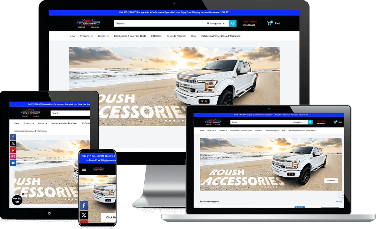 Specialty Performance Parts responsive showcase