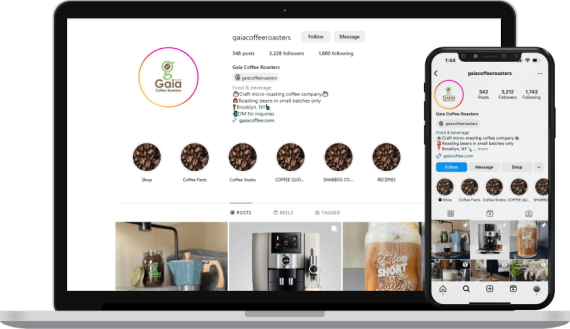 Gaia Coffee Roasters Social Media Retail