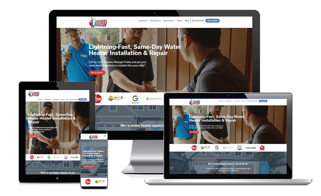 Water Heaters Now PPC/SEO case study showcase