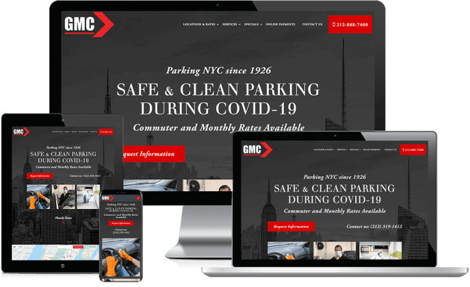 Custom website design for parking garages